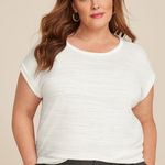 Maurice's Maurice’s Plus Size 24/7 Clara Textured Short Sleeve Tee cream size 2X Photo 0