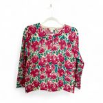 Garnet Hill  Tulip Print Merino Wool Cardigan Sweater XL Photo 1