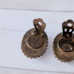 Vintage Clip On Earrings Patterned Oval Photo 7