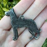 Vintage 1997 Great Dane Dog GG Harris Fine Pewter Necklace Pendant Silver Photo 1