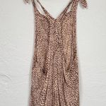 Kittenish  Brown Animal Print Coverall Romper Womens XL Beachy Summer Casual Photo 6