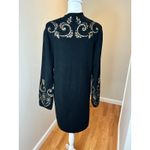 Vintage Pamela McCoy Longline Ribbed Black Cheetah Print Cardigan Coat Large Photo 2