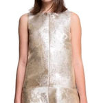 Mason Hosker Mia Silver Metallic Dress NWT Sz. 2 Gold Photo 0