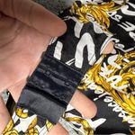 NEW Versace Jeans Couture Long Sleeve Black and Gold Baroque Bodysuit Size US 6 Photo 5