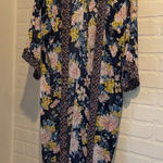 Source Unknown floral kimono long cover-up duster wide arm semi sheer Photo 0