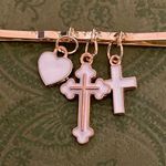 Gold Hair Clip with Heart and Cross Charms Photo 0