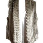 EXPRESS faux fur open front vest tan brown medium large pockets Photo 0