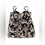 Croft & Barrow Y2K brown and tan leaf print babydoll style strapless top Photo 3