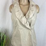 Akris Punto  Tan Snap Front Sleeveless Blouse Top M Photo 0