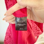 Badgley Mischka Red Eyelet Midi Dress Sz 6 Photo 7