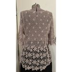 Hazel‎ crochet lace top beige medium boho tan Feminine, Floral Details, Unique Photo 2