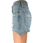 Levi's 501 Women's Blue High Rise Distressed Cut Off Denim Jeans Shorts Size S Photo 1