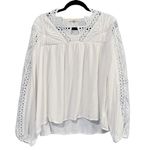 Cactus + Pearl White Lace Detail Women's Blouse Size XL Photo 0