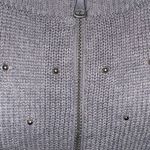 Talbots EUC zip up cardigan silver beads gray sz m Photo 3
