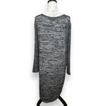 A New Day Sweater Dress Long Sleeve Gray Black Space-dye Curved Hem Soft XL Photo 1