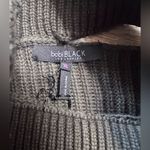 Bobi NWT  Black Shoulder Cut Out Distressed Turtleneck Sweater Army Green Size XL Photo 5