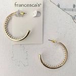 Francesca's Francesca’s Ariadne Inside Pearl Lined Gold Hoop Earrings Photo 0