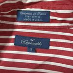 Faconnable Women's Red White Stripe Button Down Shirt Size S Designed in France Photo 2