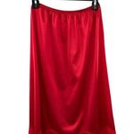 Vanity Fair Vintage Half Slip Red Nylon Lace Trim Womens M 26" USA Photo 0