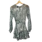 Princess Polly  Gray Tie Dye Long Sleeve Mini Wrap Dress 4 Photo 2