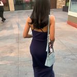 Windsor Navy Blue Slit Dress Photo 10