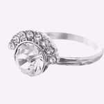 Boutique NEW 2Ct‎ Rhodium 925 Silver Half Moon Silver Simulated Diamond Ring, Size 8 Photo 12