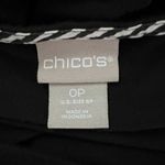 Chico's Shirt Womens Small Petite Black White Split Back Updated Basic Minimalist Photo 5