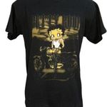 Betty Boop Y2K Unisex Betty Boop Black Biker Graphic Tee-Size Small Photo 0