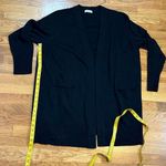 Nordstrom Women’s Black Merino Wool Blend Long Sleeve Open Front Long Cardigan Photo 3