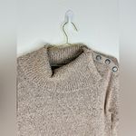 Fortune + Ivy  Women’s Large Brown Cowl Neck Button Sweater 27” Length Photo 3