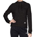 Adidas  Charcoal Grey Heathered Cropped Logo Hoodie Photo 2
