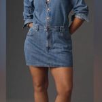 Anthropologie  Pilcro Long-Sleeve Denim Micro Mini Shirt Dress Large Photo 3