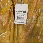 🔆 Rumored Gold Plunge Neck Midi Dress Paradise Golden Hour Photo 2