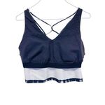 Sweaty Betty  Super‎ Soft Strappy Crop Workout Tank Woman's Size L Grey White NWT Photo 4