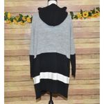 French Dressing Jeans Gray Black Color Block Hooded Long Cardigan Sweater Size L Size L Photo 9
