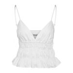 Noisy May  Ingrid Smocked Camisole Bright White Size Medium New with Tags Photo 1