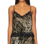 Le Superbe Velvet Underground Cami Velvet Leopard Womens Size 10 Green Photo 1