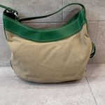 Cole Haan  Natural Green Sabra Leather and Canvas large shoulder bag Photo 1