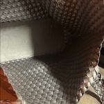 Leather Supple Soft Woven Tote wide straps Black Photo 3