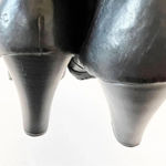 BOC Black Leather High Heel Ankle Boot Size 9.5 Lug Sole‎ Short Bootie Moto Look Black Photo 6
