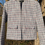J.Crew  Women's Cotton Tweed Blazer - Blue, White, Red Preppy Americana Academic Photo 0