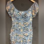 Madden Girl Madden New York City, medium light blue, puff sleeve, V-neck dress with rusching Photo 1