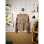 easel  Tan Mineral Washed Terry Floral Peace Top - Size - Medium Photo 1