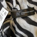 INC  International Concepts Black Grey Print Scarf New Photo 3