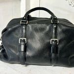 Hugo Boss BOSS Leather Braided Top Handle Medium Duffle Handbag Black Photo 1