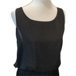 Gracia Black Cocktail Dress Medium Minimalist Cutout Pleated Sheer LBD Adjustable Photo 5