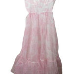 NWT Shein Mod Milkmaid Bustier Floral Chiffon Midi Dress White/Pink XS Pink Photo 0