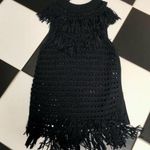Scotch & Soda Maison Scotch Crochet Open Knit Fringe Sweater Swim Cover Up Black Photo 0