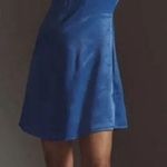 Anthropologie Royal Blue open back slip satin Mini Dress Photo 4