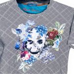 Robert Graham 100% Cotton Striped Skull Graphic Short Sleeves Tee, Size Small Photo 4